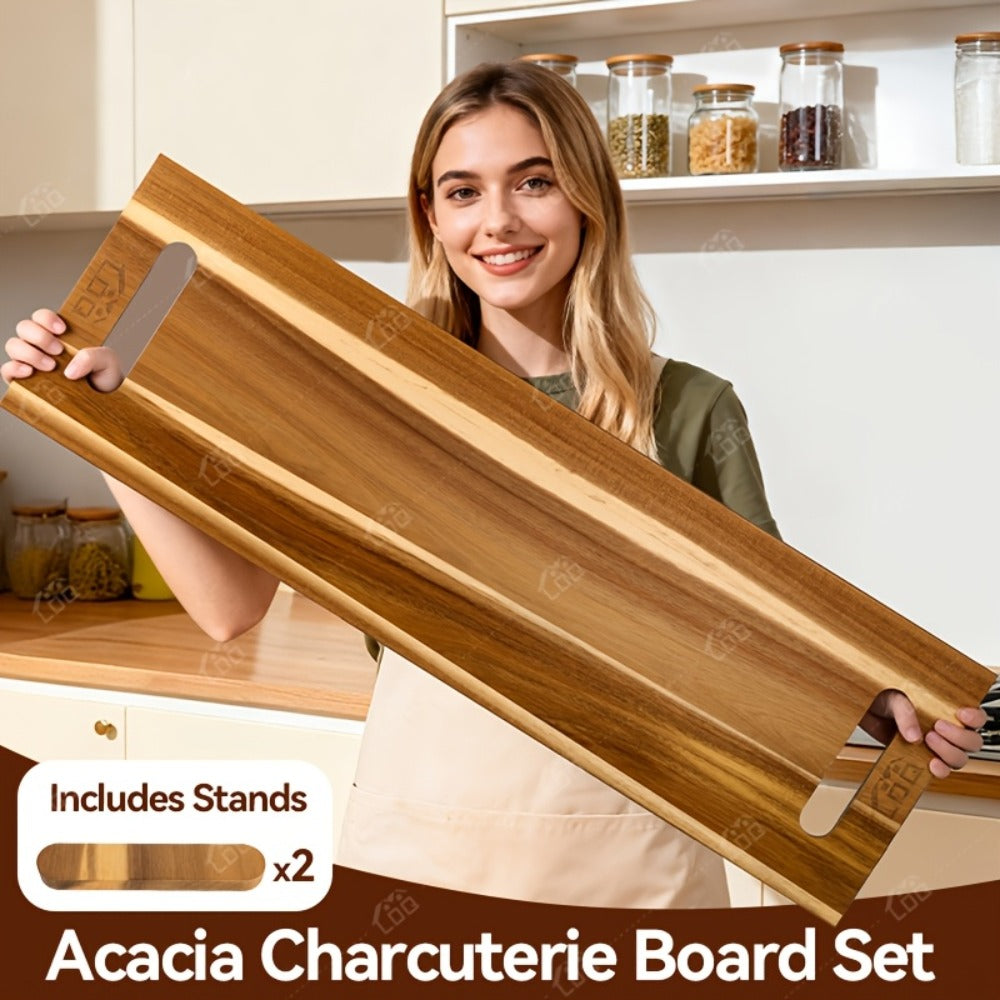 Charcuterie Board Extra Large 36x12 Inch Acacia Wood Cutting Board with Handles 3FT Rectangular Cheese Serving Platter Oversized Grazing Board for Meat Appetizers Party Entertainin - product image