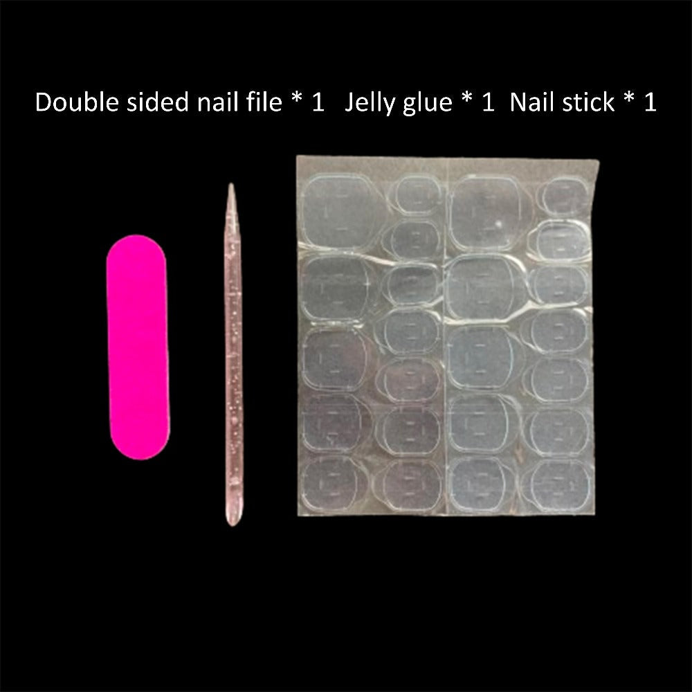 French Tip Press On Nails 10pcs Long Duckbill Pink White Glitter AB Glass Rhinestone – Cute Sugar Bear Cartoon Handmade Wearable False Nails for Wedding, Party, Back to School, Gif - product image 9