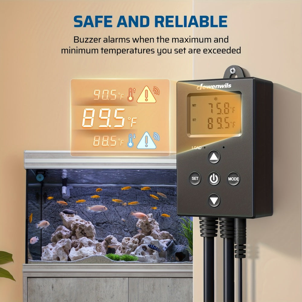 Digital Temperature Controller Thermostat Outlet Heating Cooling Mode 14°F-140°F LCD Display Buzzer Alarm 120V 10A 1200W for Freezer Greenhouse Reptile Aquarium Incubator Home Brew - product image 13