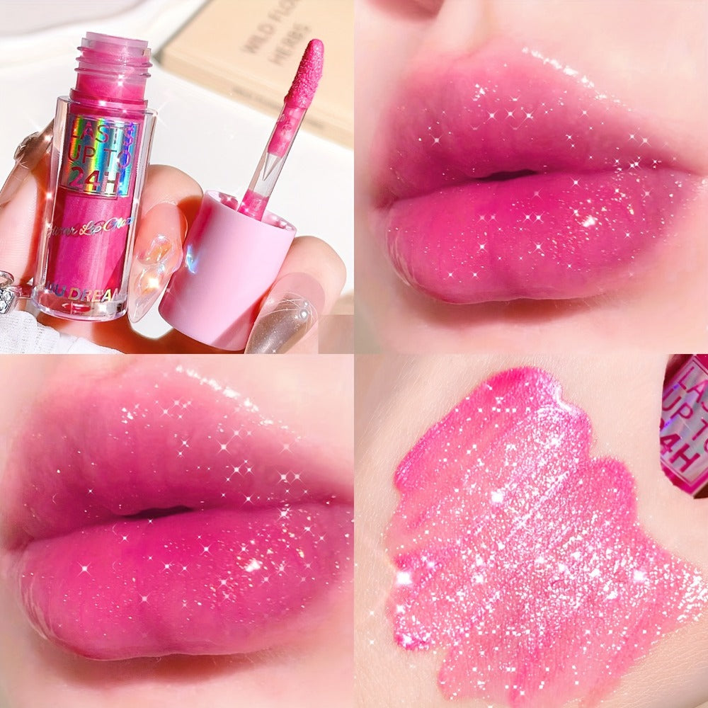 24H Waterproof Glitter Lip Gloss & Lip Stain Set 3PCS – Moisturizing Lip Oil Formula, Long-Lasting Smudge-Proof Glitter Shine in Berry Coral Pink Red Shades for Women All Skin Tone - product image 14