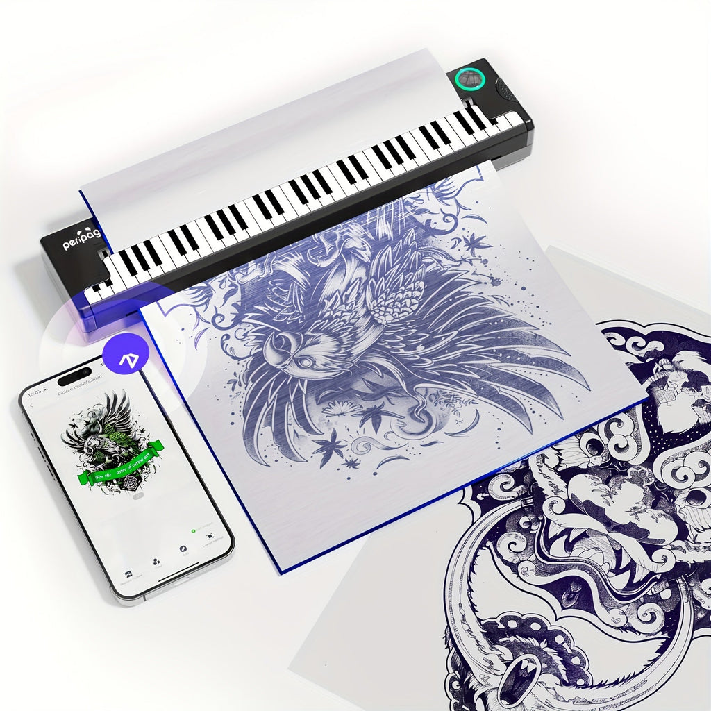 Thermal Tattoo Transfer Paper 40 Sheets Peripage Ink-Free A4 Stencil Paper High Definition Fast Imaging for Tattoo Stencil Printer Compatible with Tattoo Artists & Beginners - product image 8