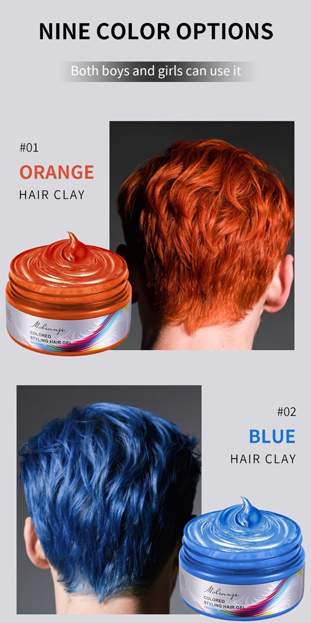 Hair Color Wax Temporary Hair Dye 3.53oz — 9 Vivid Shades, Easy Wash, Non-Damaging, Mixable Colors for Halloween Carnival Festival Cosplay Party - product image 24