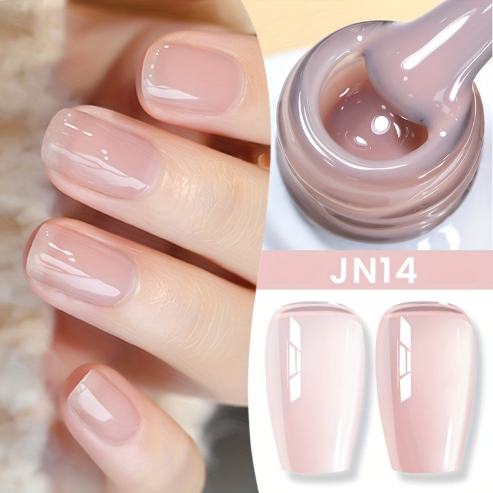 Nude Jelly Gel Nail Polish 10ml Skin Tone Transparent Finish – Semi-Permanent Soak-Off UV LED 30-Day Wear, Jade Nail Art Minimalist Natural Look for Women, Shades JN05 JN68 JN75 JN - product image 8