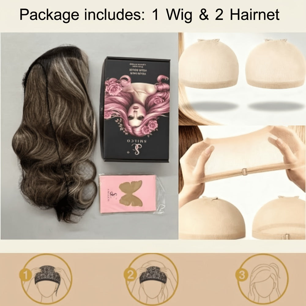 U Part Lace Front Bob Wig 4x1 Glueless Rose Net Cap Middle Part Natural Hairline Synthetic Wig for Women 14 Inch Brown Highlights Milky White Black Pink - product image 34
