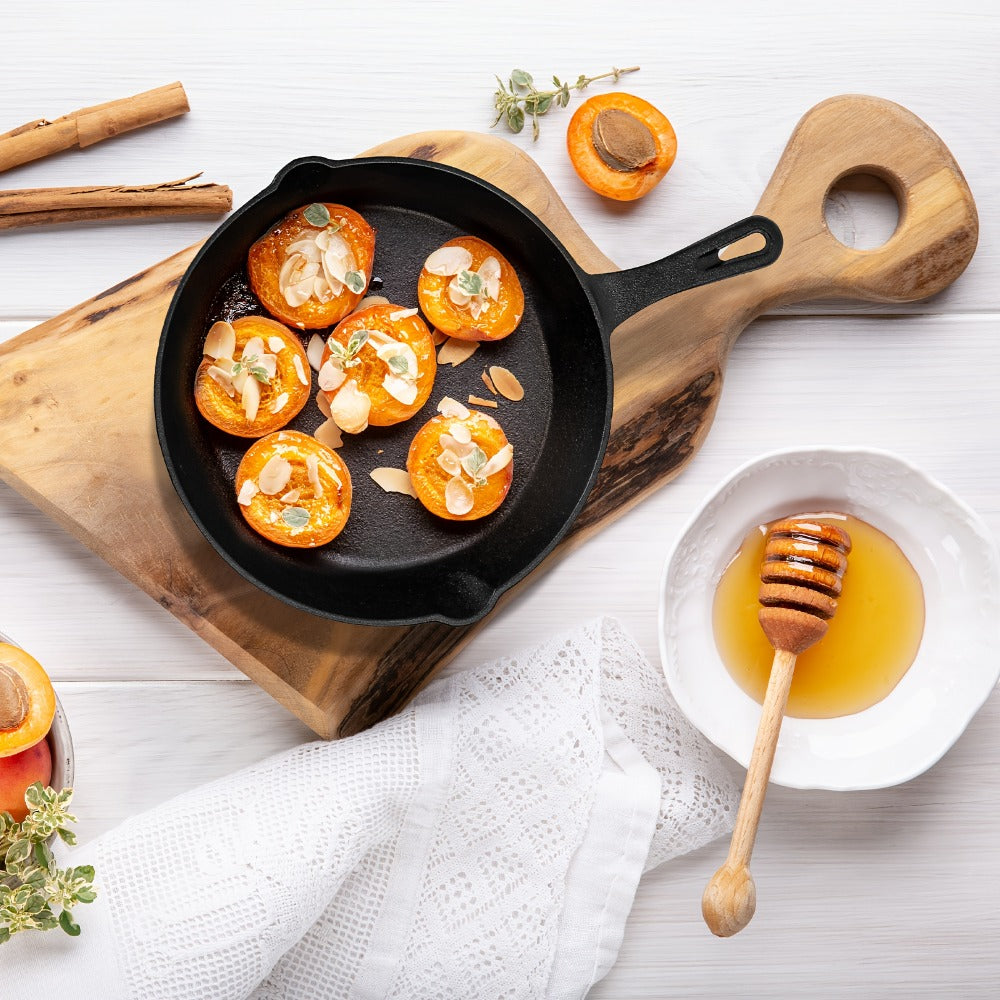 Cast Iron Skillet Set 3pcs - Non-Stick with Drip Spout, Pre-Seasoned Cookware for Holiday Cooking RV Campfire Outdoor Grilling, Heavy Duty Kitchen Frying Pan Set - product image 5