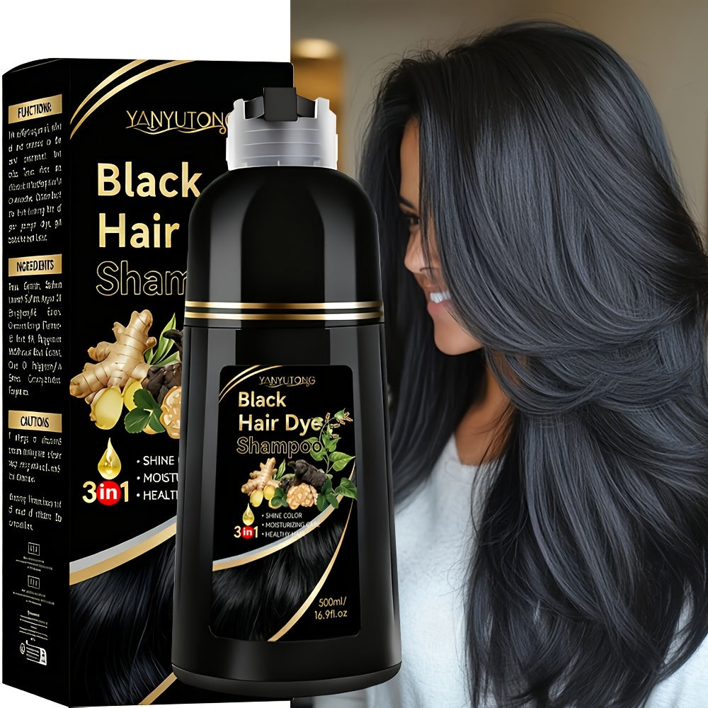 Plant Pigment Gray Coverage Hair Dye Shampoo 500ml — 2-in-1 Glycerin Moisturizing Color & Cleanse, Fast Gray Coverage, Black Brown Chestnut Red, Safe Unisex All Hair Types - product image 12