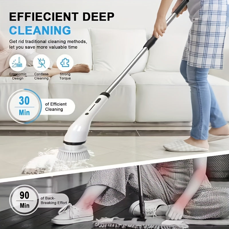2026 New Electric Spin Scrubber, Powerful Brush for Bathroom, Bathtub, Shower, Floors, and Cars, USB Rechargeable, Dual-Speed Detachable Telescopic Handle