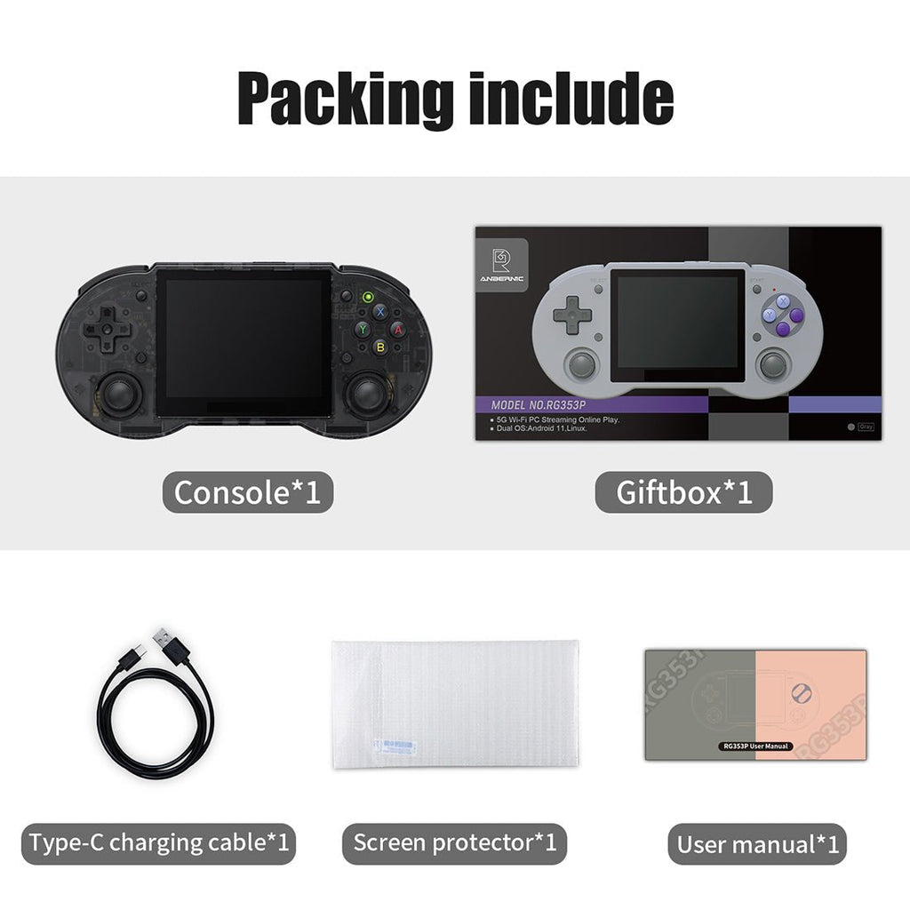Anbernic RG353P Handheld Game Console Dual OS Android 11 Linux SNES Style 3.5-Inch IPS HDMI Retro Emulator 3500mAh 2GB RAM Wi-Fi Bluetooth for Everyday Use - product image 5