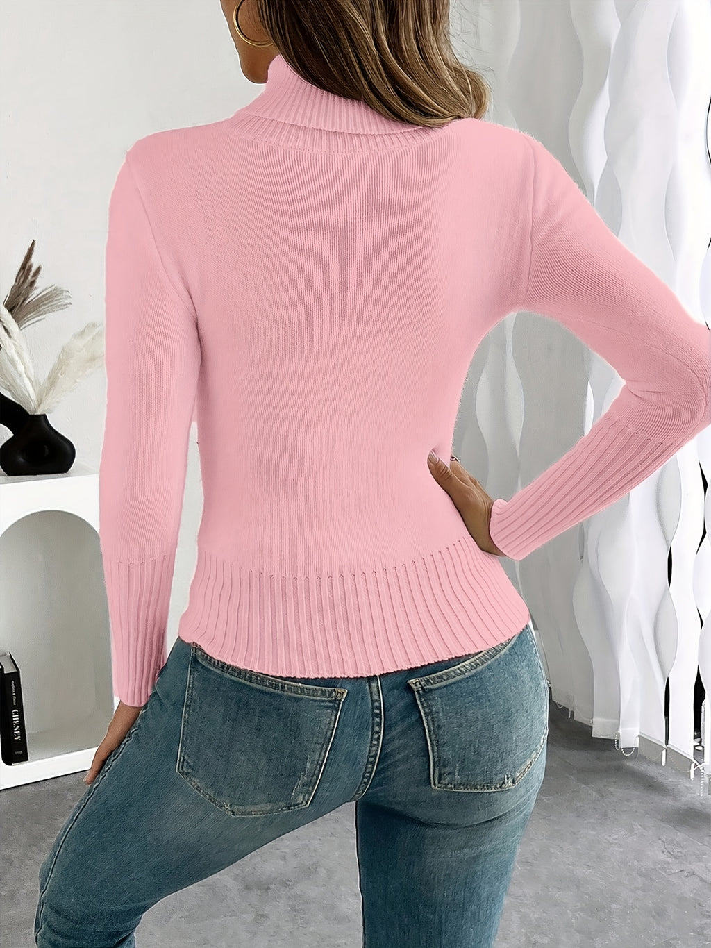 Lune's European and American Style High-Neck Thick Warm Inner Fitted Long-Sleeve Sweater, Perfect for Autumn and Winter - product image 10