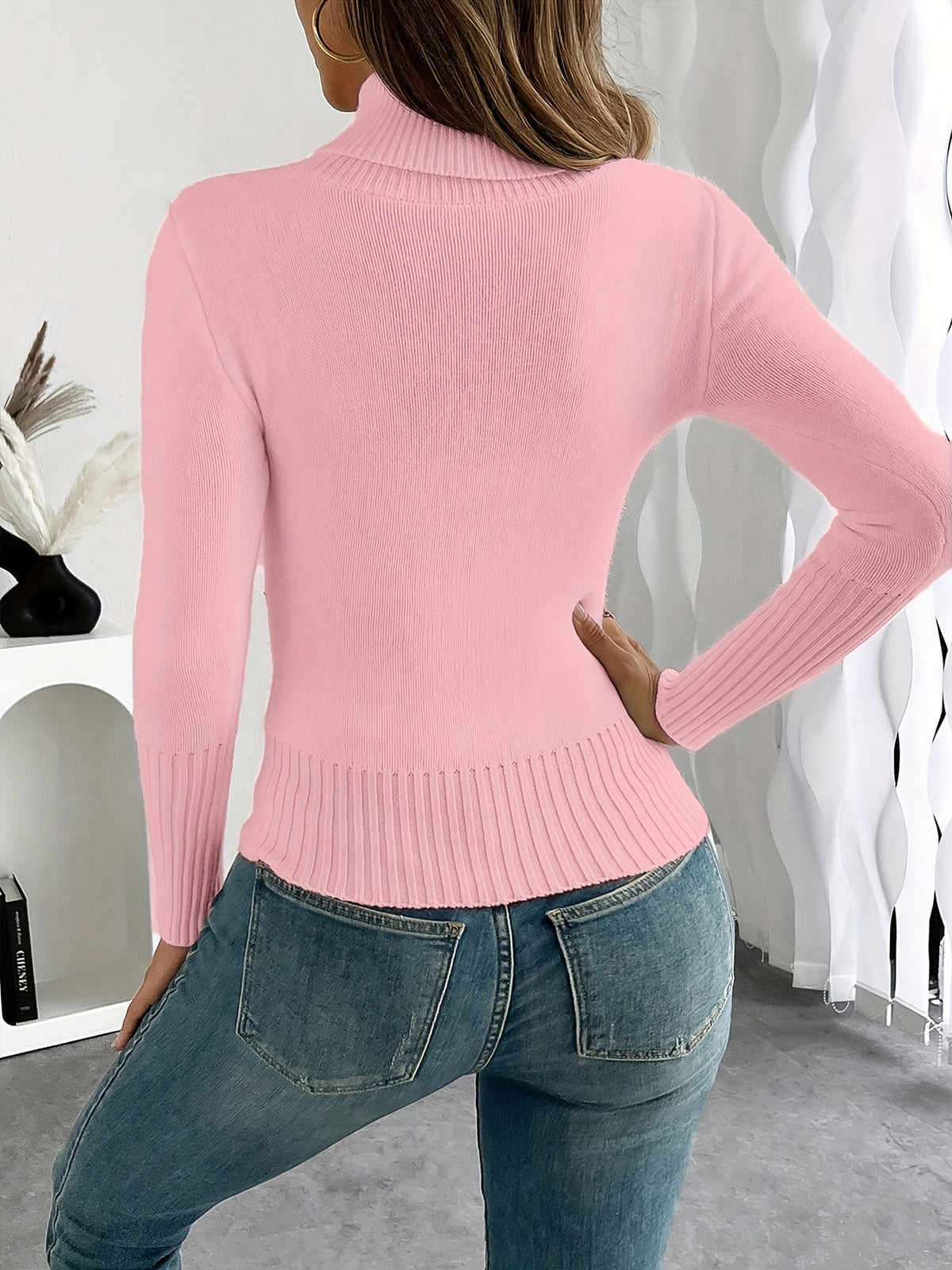 Lune's European and American Style High-Neck Thick Warm Inner Fitted Long-Sleeve Sweater, Perfect for Autumn and Winter - product image 10