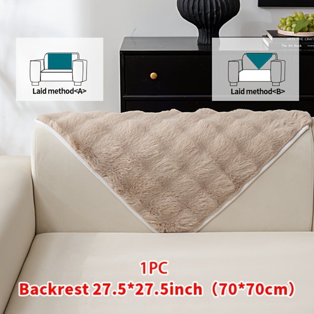 Faux Rabbit Plush Sofa Cover Winter Warm Thickened Anti-Slip Pet Friendly Cushion Protector for Living Room Bedroom Office 1 2 3 4 Seater - product image 25