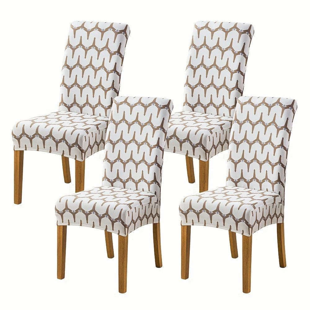 Dining Chair Covers Slipcovers Set of 4 or 6 - Spandex Stretch Milk Velvet Removable Washable Parsons Chair Protector | Anti-Slip Elastic Band | Multiple Prints | Kitchen Dining Ro - product image 10