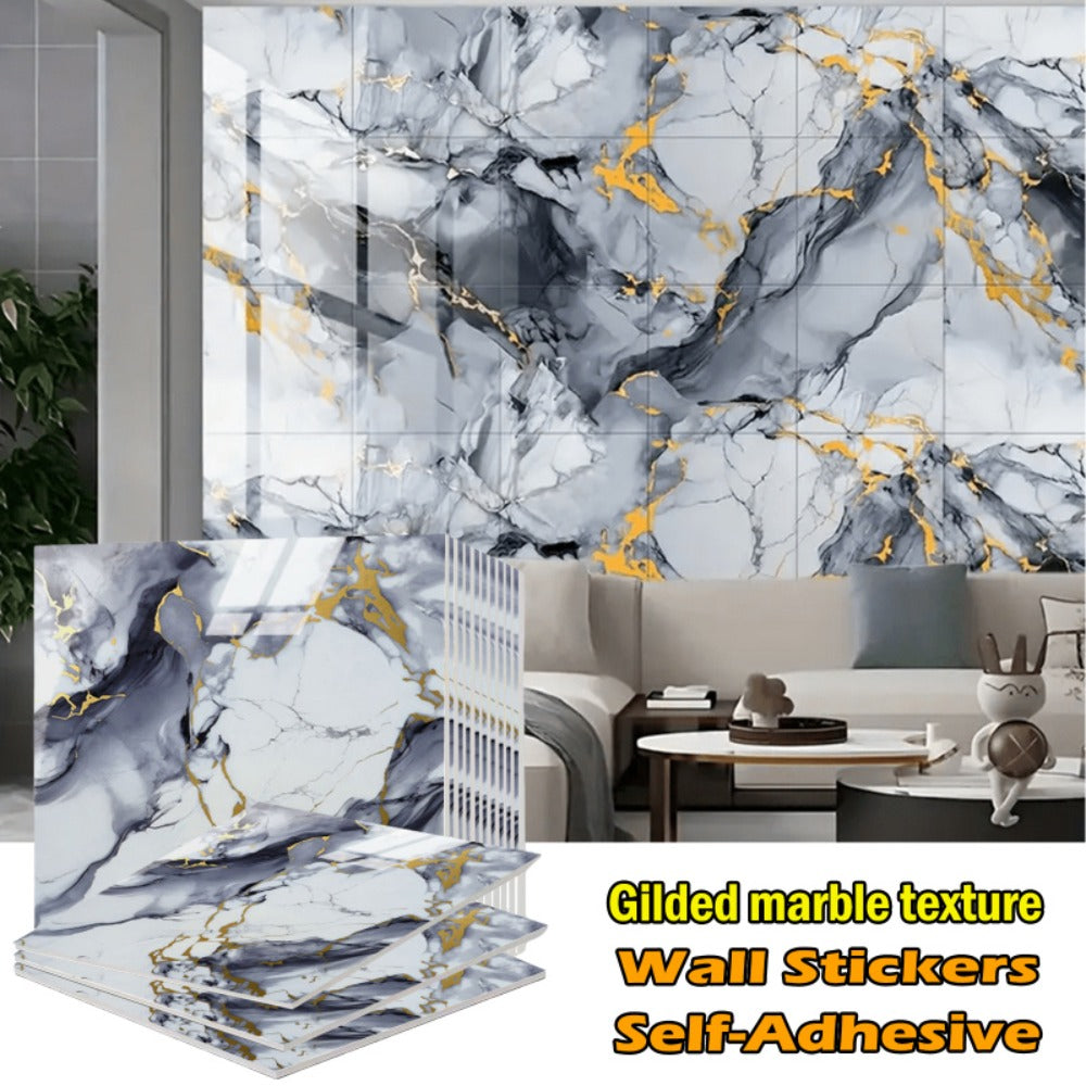 Self-Adhesive Marble Tile Stickers 11.8x11.8in Peel and Stick Wall Tiles for Bathroom Kitchen Backsplash – Waterproof 3D Glossy Imitation Marble Wall Panel, Easy to Install, 50 or  - product image 12