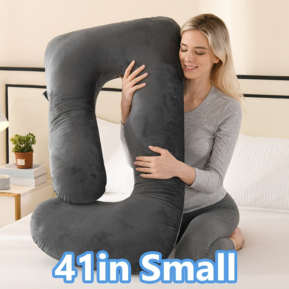 Maternity Pillow Full Body Pillow J-Shaped Pregnancy Pillow with Removable Cover Back Leg Tummy Support Multiple Styles & Sizes - product image 23