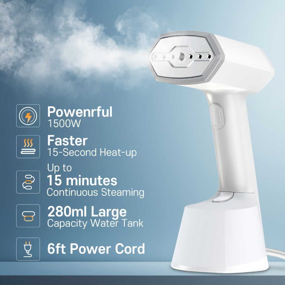 Handheld Garment Steamer for Clothes – Portable Travel Steamer, 15s Fast Heat-Up, 9.47oz Large Water Tank, Wrinkle Remover for Home Office Travel - product image 6