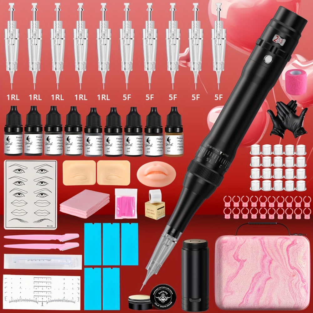 Permanent Eyebrow Tattoo Kit PMU Pen - Includes Tattoo Pen, Ink, Eyebrow & Lip Tattoo Needles, Practice Accessories, Complete Microblading Starter Set for Beginners & Enthusiasts,  - product image 12