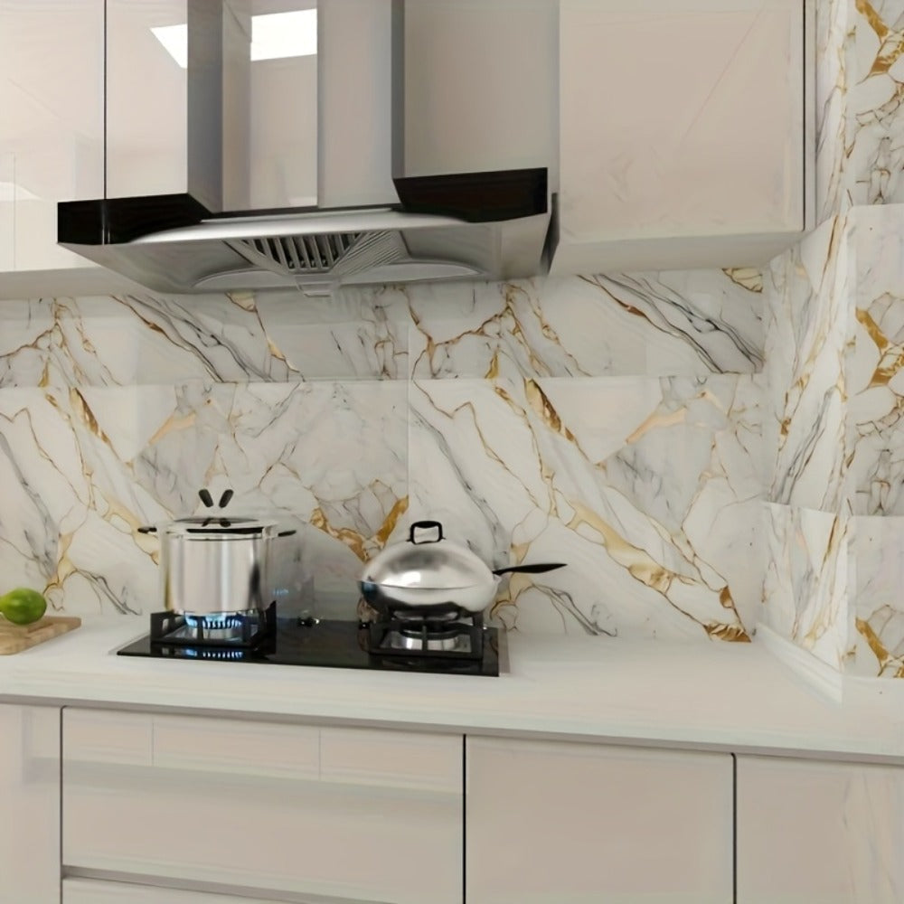 Peel and Stick Wall Tiles 50/100pcs - Waterproof PVC Marble Self-Adhesive Vinyl Panels for Bathroom Shower Kitchen Living Room TV Backdrop, Modern Wall Decor Easy Installation No G - product image 22
