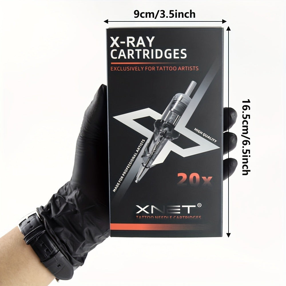 XNET X-RAY Tattoo Cartridge Needles Mixed Set 20pcs RL RS RM Round Liner Shader Curved Magnum Safety Membrane EO Gas Sterilized 316L Stainless Steel for All Cartridge Machines Arti - product image 6