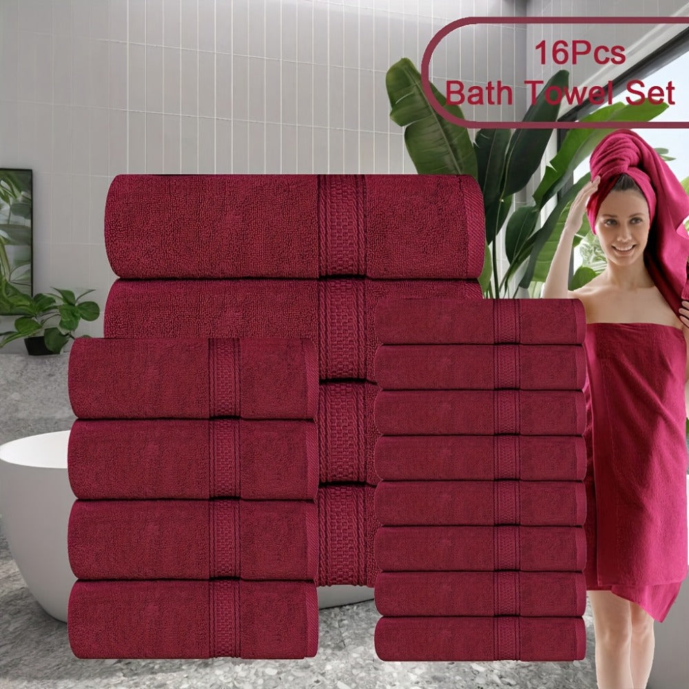 Luxury Soft Towel Set 8 or 16 Piece - Thickened Quick Dry Skin Friendly High Absorbency Bath Towels Hand Towels Washcloths | 13+ Colors | Home Hotel Travel Fitness Spa Gift Set - product image 21
