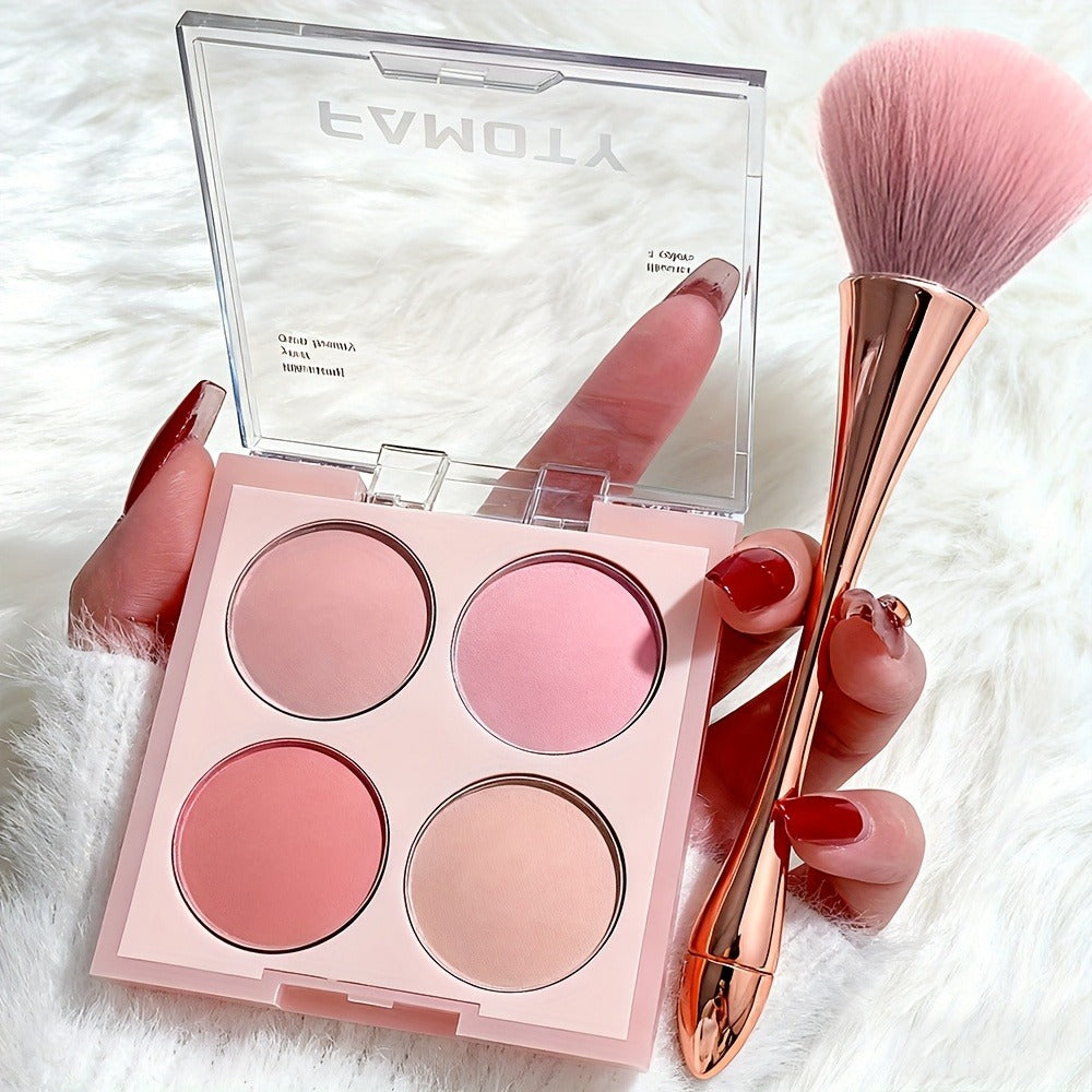 Blush Palette with Brushes Set 4-in-1 — Low Saturation Matte Powder Soft Gradient Finish, Buildable Coverage for Cheeks & Eyes, All Skin Tones, Natural Everyday Makeup Look - product image