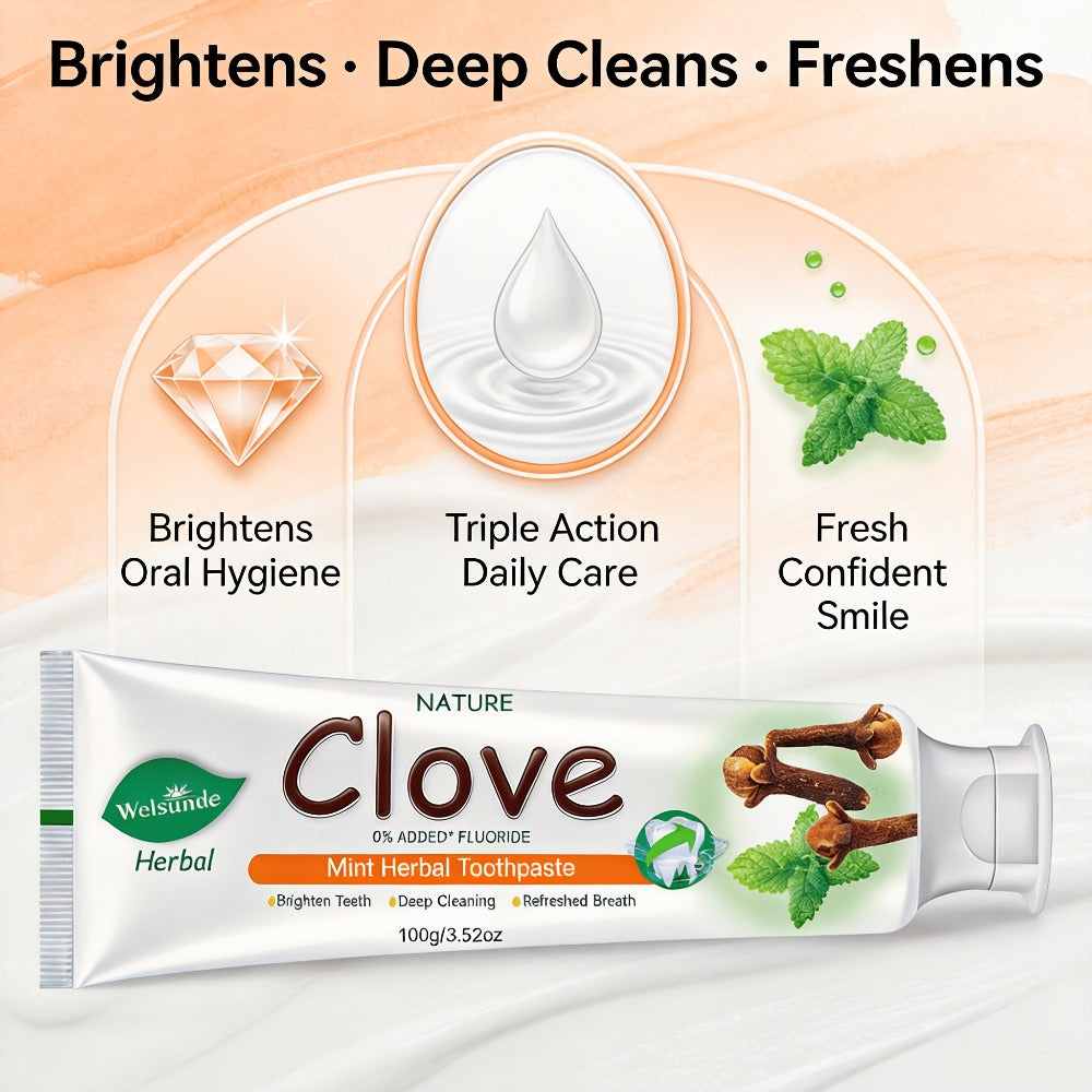Herbal Toothpaste with Clove & Mint – Fluoride Free Deep Cleaning Whitening Toothpaste for Sensitive Gums, Natural Breath Freshener with Herbal Extracts, Daily & Travel Oral Care f - product image 12