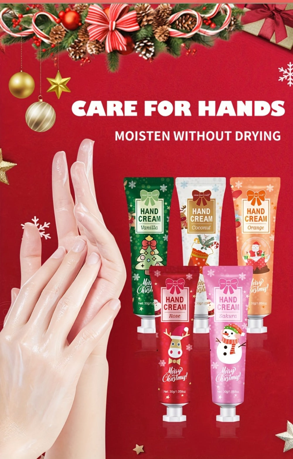 Bulk Gift Set 120 Pieces Lip Balm & Hand Cream with Red Velvet Bags & Holiday Cards — Moisturizing Party Favors for Colleagues, Employees & Friends - product image 10