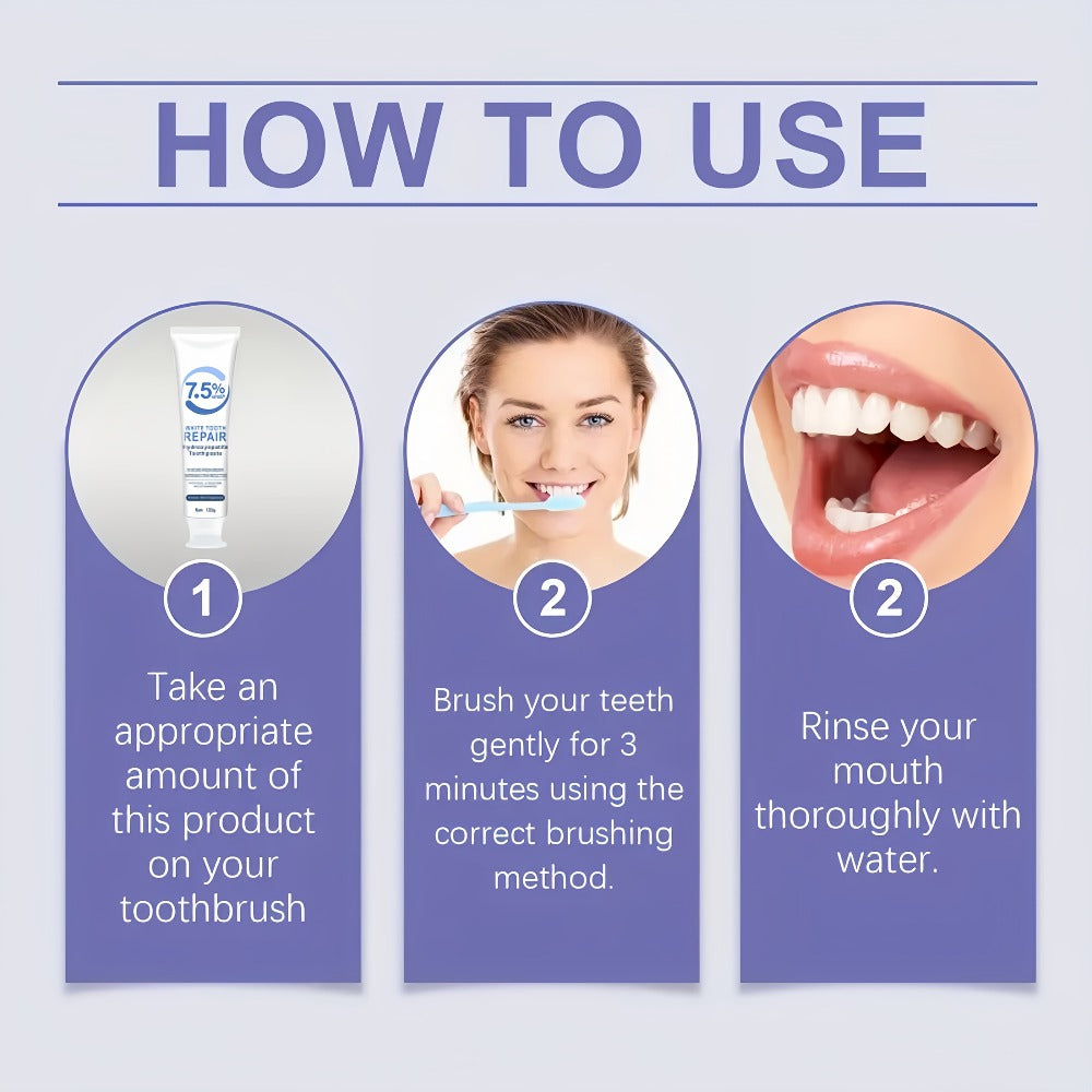 Hydroxyapatite Whitening Toothpaste 6 Pack - 7.5% Nano Deep Cleaning Gentle Non-Irritating Mint Fresh Breath Toothpaste for Sensitive Teeth, Daily Oral Care, Family & Travel Set - product image 9