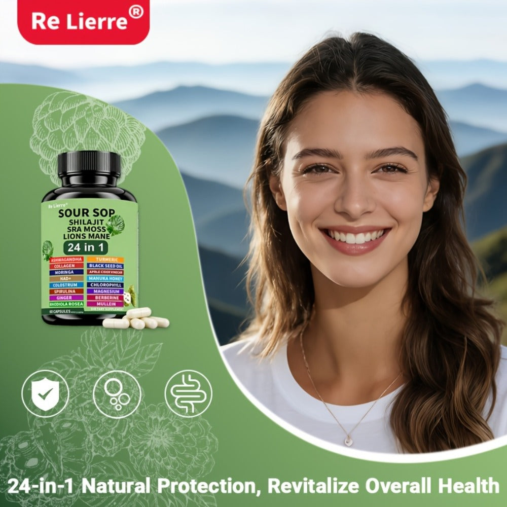 Sea Moss Capsules 24-in-1 with Soursop, Lion's Mane, Shilajit & 20 More Superfoods — Gut Health, Immune Support, Brain & Antioxidant Defense Formula for Women & Men - product image 10