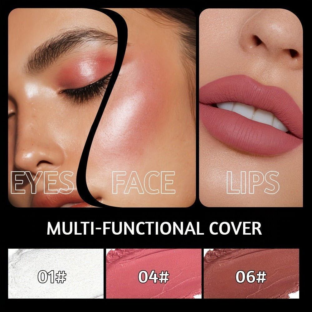 Contour Highlight Blush Stick Set 4-Piece with Professional Brush | Creamy Waterproof Cheek Sculpting Kit | Highlighter + Blush + Bronzer Sticks | Matte & Luminous Finish for All S - product image 3