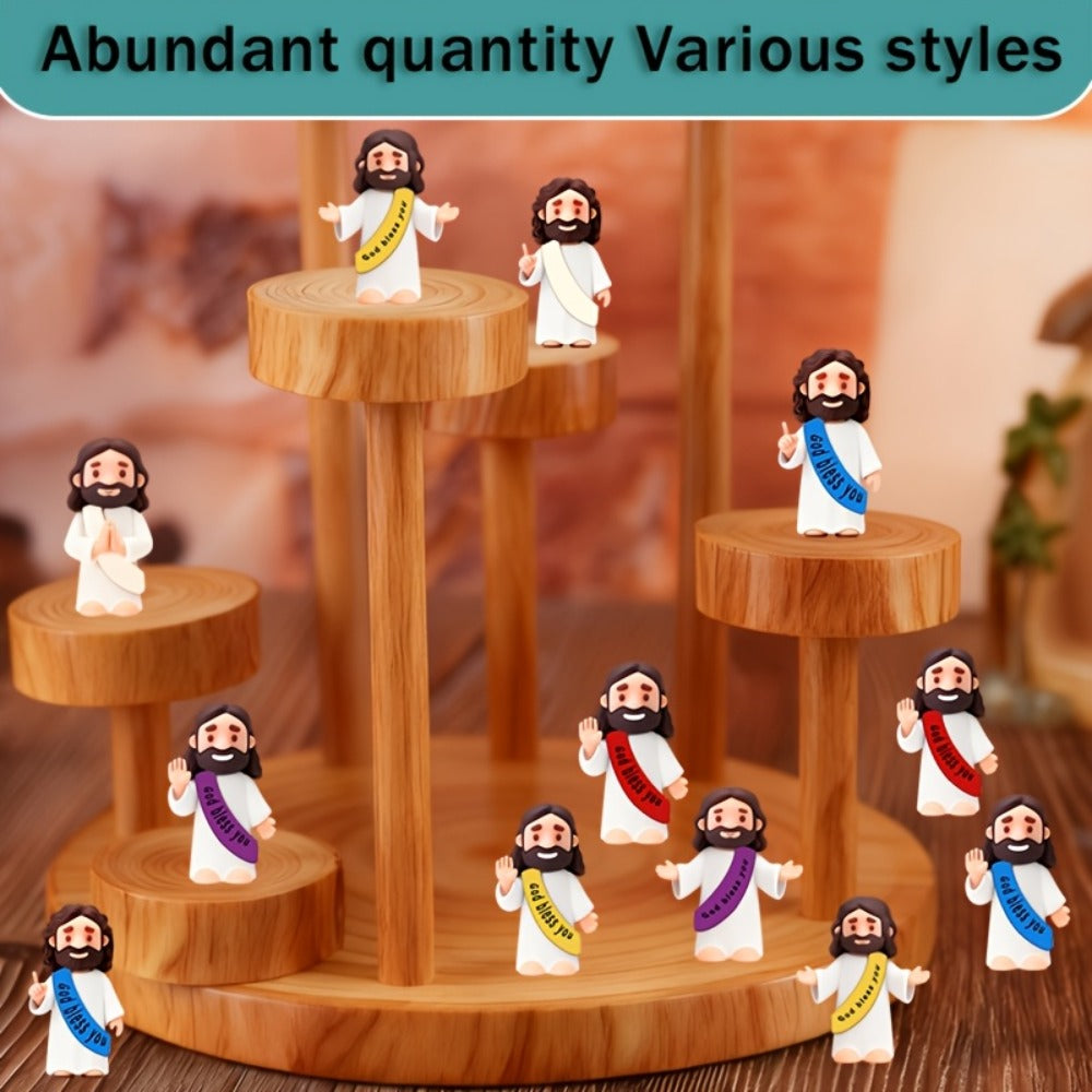 Bulk Mini Jesus Statue Set 50/100/150pcs | Religious Figurine Decorations 5 Assorted Colors, Vase Filler Home Decor Party Favors Christian Gift for Christmas Easter Thanksgiving Church Events