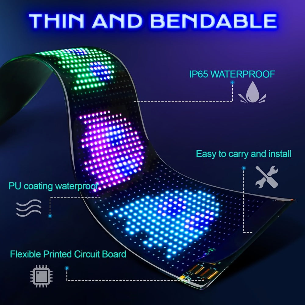 LED Scrolling Sign App Controlled Flexible LED Matrix Display Panel Programmable Animated Text for Car Home Party Birthday Holiday Decoration - Multiple Sizes - product image 12