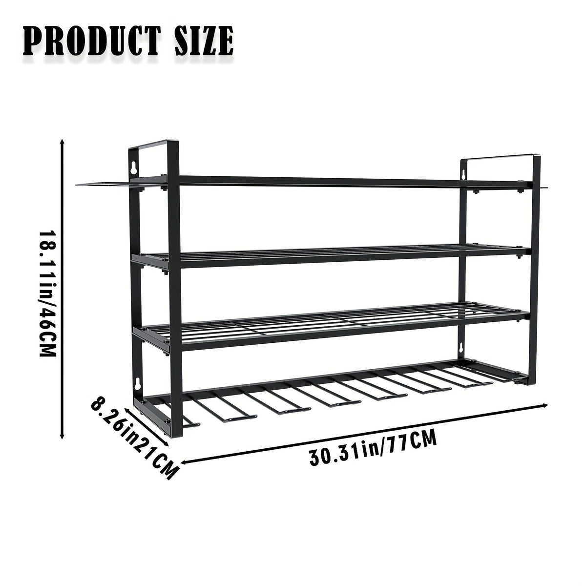 Power Tools Storage Rack, Wall Mount-150 Lb. (68 Kg) Load Bearing 3-story Storage Rack With 7 Bit Holders For Drilling Cordless Tools, Heavy-duty Iron Garage - product image 5