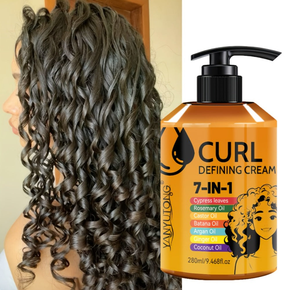 Curly Hair Styling Cream 7-in-1 Long-Lasting Hold & Flexible Definition - Frizz Control, Non-Sticky Formula, Natural Bounce for Wavy & Curly Hair, Adults, 280ml - product image 9