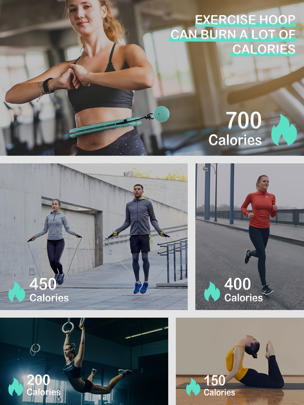 Weighted Hula Hoop Exercise Ring 69" | Smart Pilates Circle with 30 Detachable Knots, Plus Size Adjustable Fitness Hoop for Adults, Beginners & Core Workout