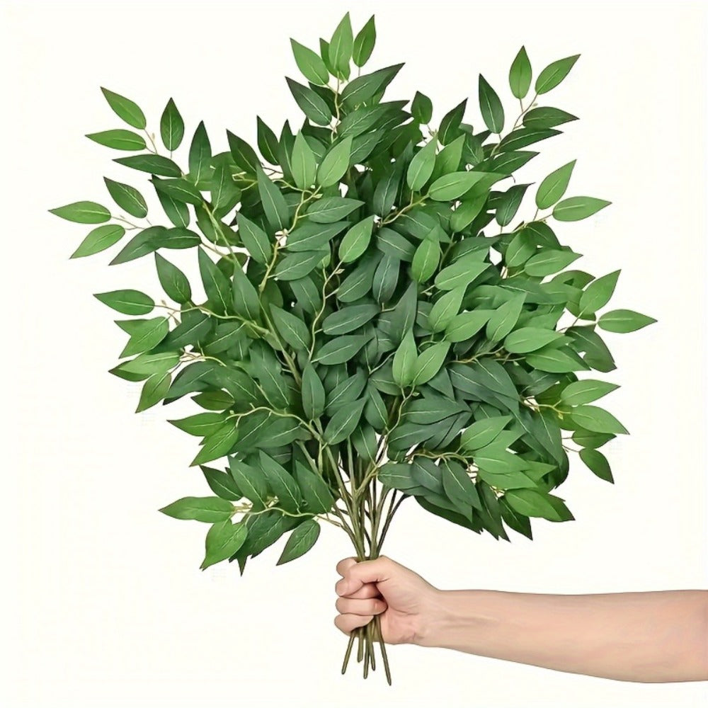 Artificial Ivy Leaves 100pcs Real Touch Faux Greenery Bulk, Realistic Plastic Willow Leaf for Wedding Home Decor DIY Wreaths Party Outdoor Decoration, Lush Ivy Vine Leaves Long Las - product image