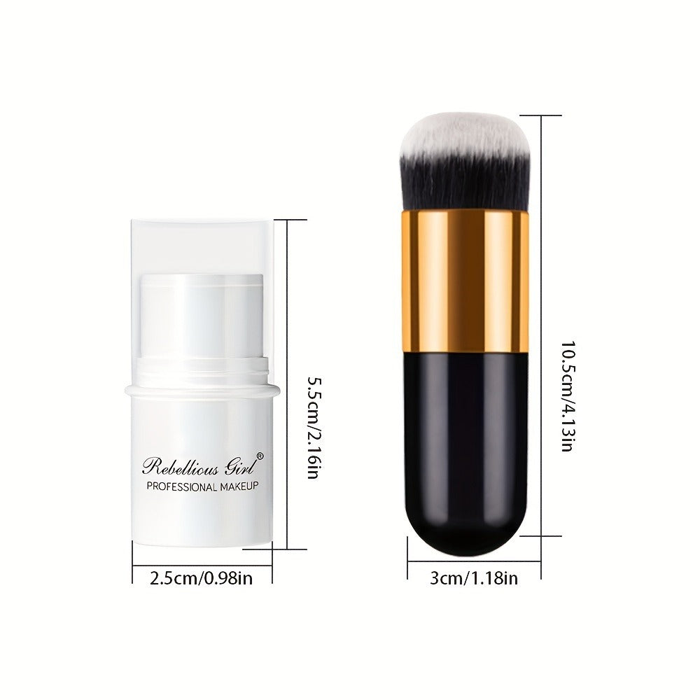 Contour Highlight Blush Stick Set 4-Piece with Professional Brush | Creamy Waterproof Cheek Sculpting Kit | Highlighter + Blush + Bronzer Sticks | Matte & Luminous Finish for All S - product image 4