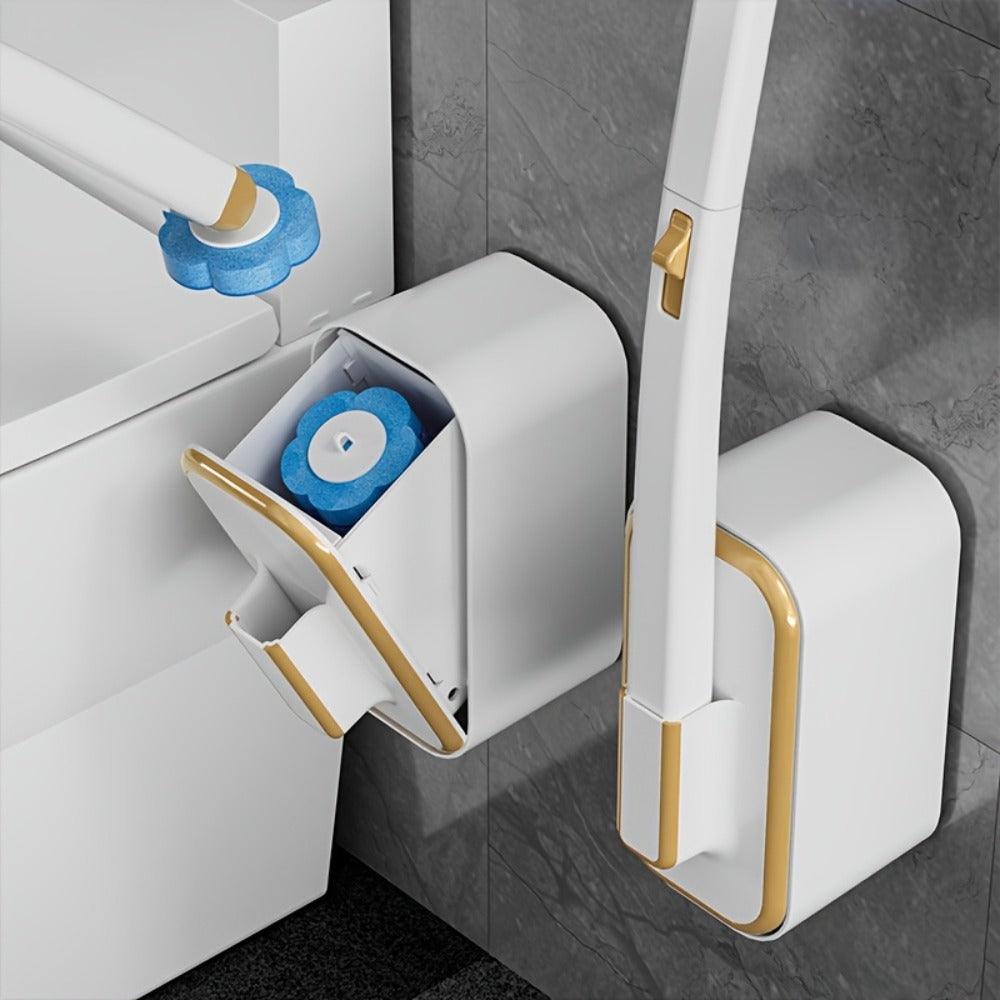 Wall-Mounted Toilet Brush Set with 8 Disposable Heads | No-Drill Easy Install, Long Handle Bathroom Cleaning Brush, Replaceable Brush Heads for Toilet Bowl, Home & Commercial Use,  - product image 12