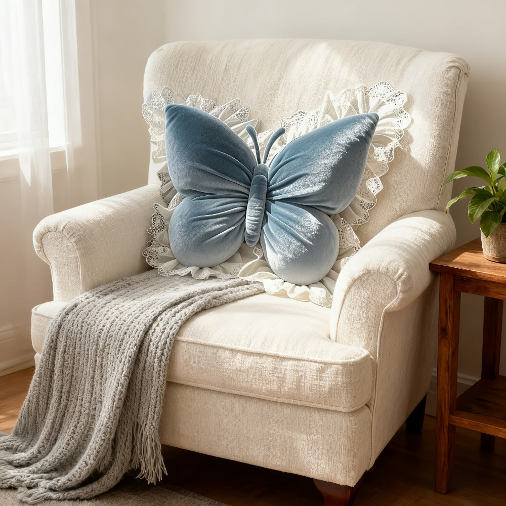Butterfly Shaped Throw Pillow 3D Bow Decorative Cute Accent Pillow for Bed Sofa Couch Velvet Soft Polyester Fill Whimsical Home Decor Gift Multiple Colors 40x28cm - product image 2
