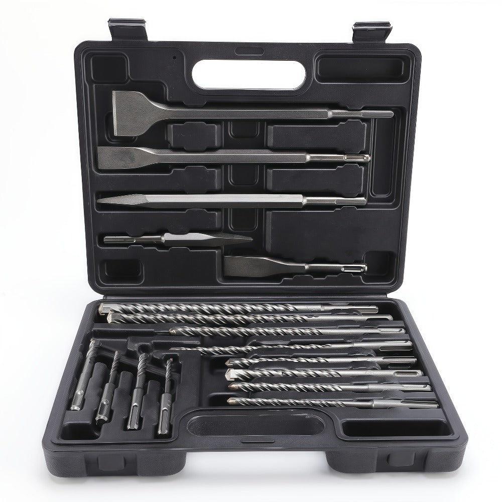 17PCS SDS Plus Hammer Drill Bits and Chisel Set Carbide-Tipped Masonry Drill Bits for Concrete Stone Brick with Portable Storage Case Professional Rotary Hammer Bit Kit - product image 7