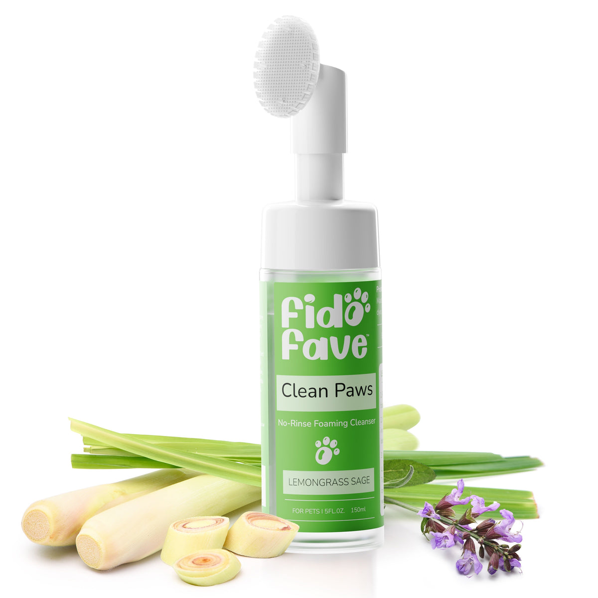 Dog Paw Cleaner No-Rinse with Soft Brush – pH Balanced Paw Wash for Dogs & Cats, 5oz Gentle Grooming Cleanser in Lavender Chamomile, Lemongrass Sage - product image 3