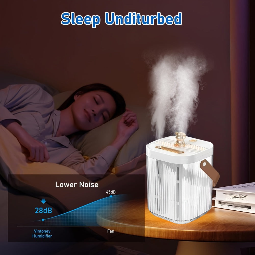 Large Humidifier 2L Smart 2-in-1 with Night Light – Dual Nozzle, 3 Mist Modes, Auto Shut-Off, Dry Burn Protection, Silent Operation, Covers 215 Sq Ft, for Bedroom, Baby Room & Offi - product image 7