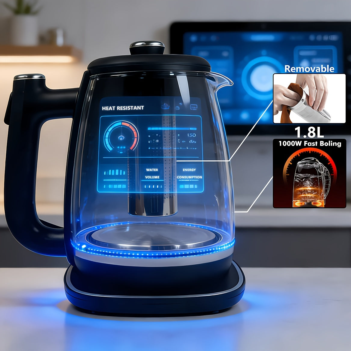 Electric Kettle 1.8L Stainless Steel – Fast Boil with Auto Shut-Off, Boil-Dry Protection, Removable Filter & 360° Swivel Base, BPA-Free Hot Water Kettle for Tea, Coffee & Baby Form - product image 14