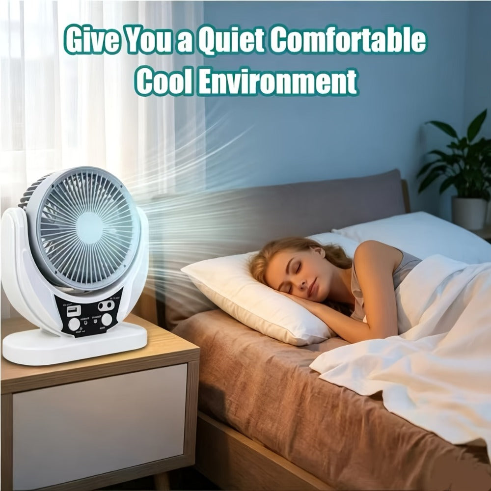 Solar Fan Portable Camping Fan with Solar Panel and USB Charging Adjustable Speed and Angle Phone Charging Function Emergency Power Outage Outdoor Travel Fan - product image 7