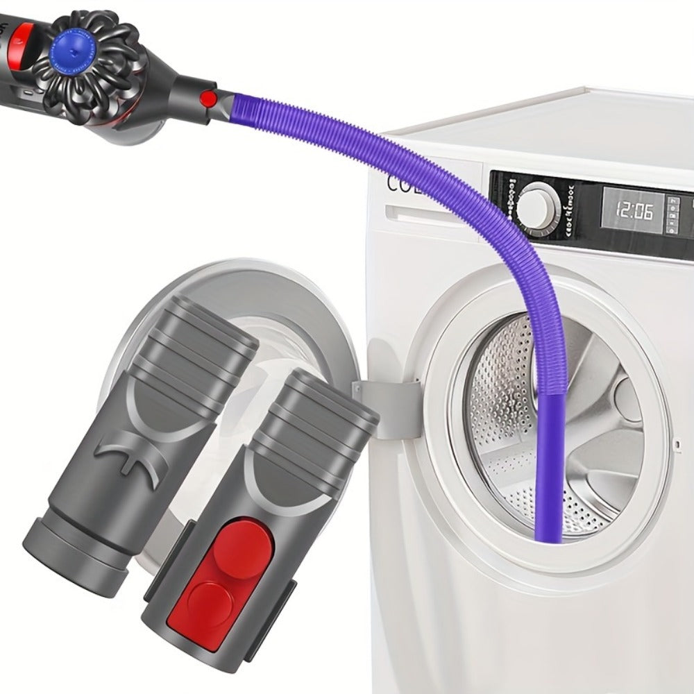 Dryer Vent Cleaner Kit Vacuum Hose Attachment for Dyson V15 V12 V11 V10 V8 V7 V6 – Flexible Lint Remover Dryer Vent Cleaning Brush with Vacuum Attachment, Reduces Fire Hazard - product image