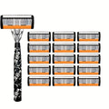 Safety Razor for Men 7-Layer Progressive Blades — Non-Slip Stainless Steel Handle Classic Double Edge Razor for Beard & Mustache Grooming, 1 or 2 Handle + 15–36 Blade Pack Options - product image 22