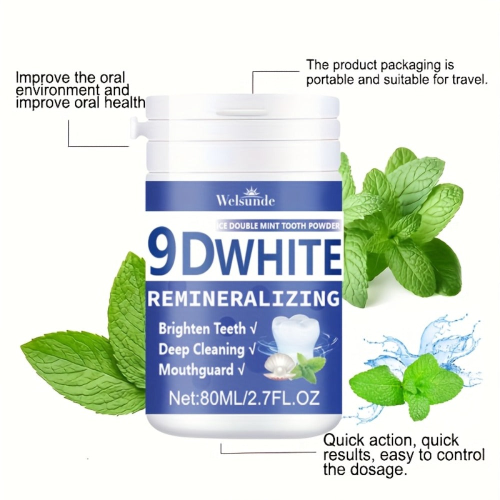 Hydroxyapatite Tooth Powder 3-Pack Remineralizing Whitening Deep Cleaning Mint Fresh Breath Enamel Repair Oral Care for Men Women 80ml Each Bottle - product image 2