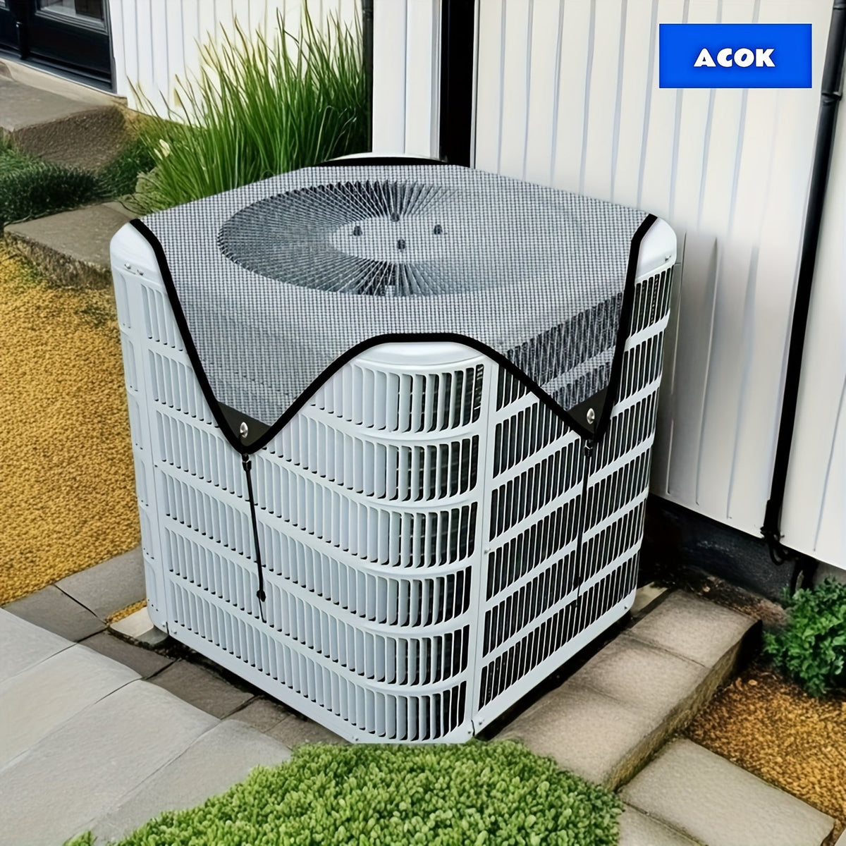 Outdoor Air Conditioner Cover 26"x26", Universal PVC Mesh AC Unit Protector, Prevents Leaves Debris Snow, Weatherproof Outdoor AC Cover for Winter Christmas Season - product image 13