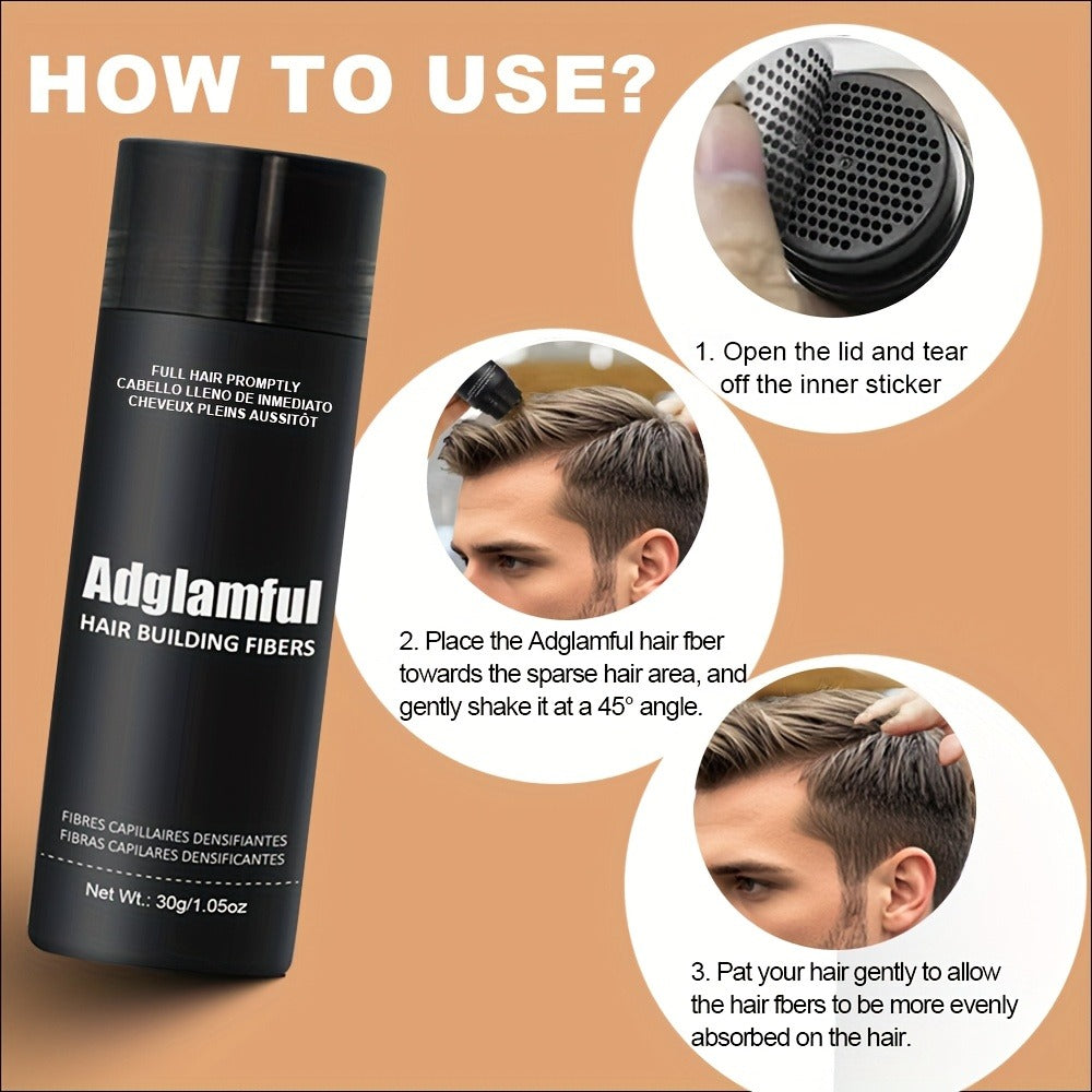Hair Building Fibers 30g Large Size - Instant Thinning Hair Concealer for Volume, Thickness & Hairline Coverage | Natural Look | Unisex for Men & Women | Black & Dark Brown - product image 14