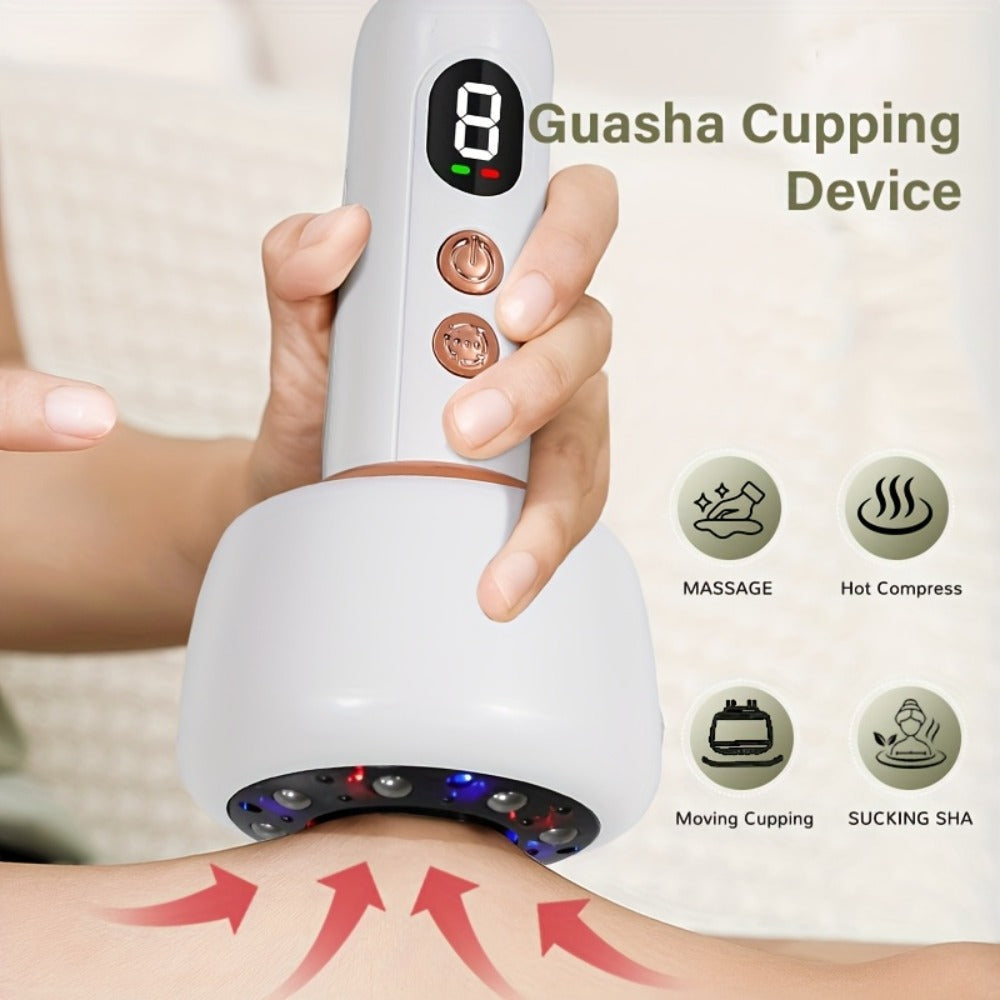 Vacuum Cupping Massager USB Rechargeable Scraping Massage Device Intelligent Suction Cup with 1200mAh Battery for Neck Shoulder Back Pain Relief Home Use - product image 3