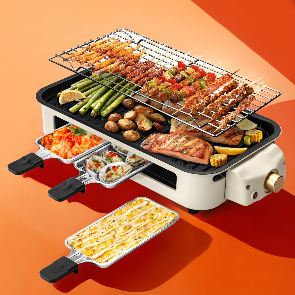 Indoor Electric Smokeless Grill 1500W – Raclette Table Grill with 3 Mini Pans, 16x9" Non-Stick Detachable Plate, Dishwasher Safe, Portable for Home Kitchen - product image 13